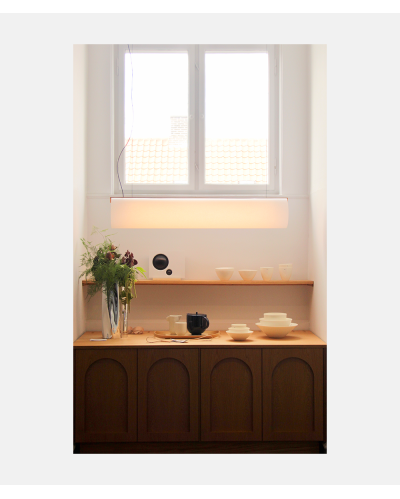 ENSO Pendant - Washi Paper and Solid Oak - Motarasu